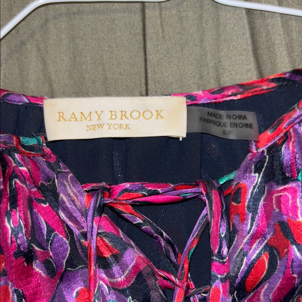 Ramy Brook Pink and Black Bishop Sleeve Sundress - Picture 2 of 3